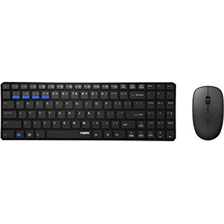 Rapoo 9300M Tastatur RF Wireless + Bluetooth QWERTZ Deutsch Schwarz (18135) – Bild 1