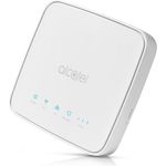 Alcatel HH40 4G-LTE-Router (CAT4 | 150 Mbit-s Download | 50 Mbit-s Upload), ohne externe LTE Antennen, WLAN 802.11 b-g-n, Hotspot-Funktion, WPS, 2 x 100 Mbit-s LAN-Port, Weiß