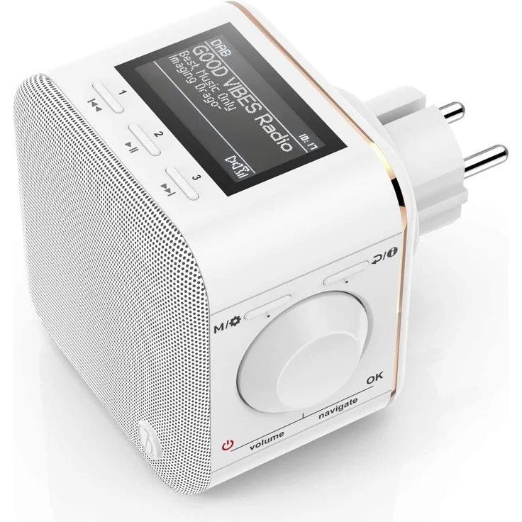 Hama DR40BT Digitalradio mit Bluetooth, LCD-Display, Wecker, geeignet für Bad, weiß – Bild 1