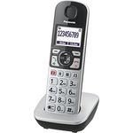 Panasonic KX-TGQ500GS Seniorentelefon, schnurlos, DECT IP-Telefon mit großen Tasten und Notruftaste, silber