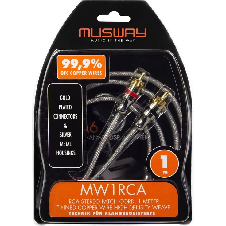 Musway MW1RCA - Cinch-Audio-Stereokabel, 1 Meter aus hochleitfähigem Vollkupfer (99,9% OFC)