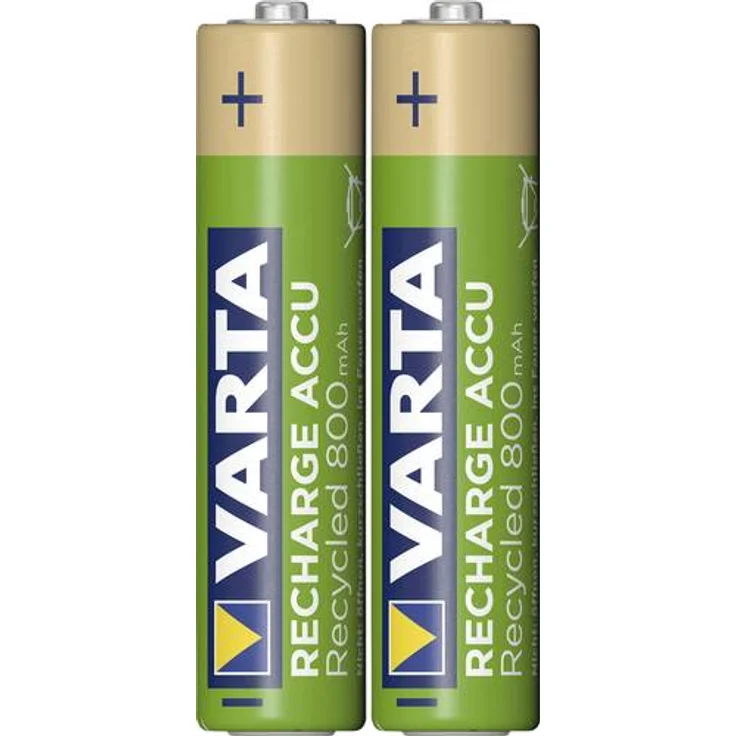 Varta Recharge Accu Recycled Ready-To-Use vorgeladener AAA Micro Ni-MH Akku (2er Pack, 800mAh aus 11% recyceltem Material, wiederaufladbar ohne Memory Effekt) – Bild 1