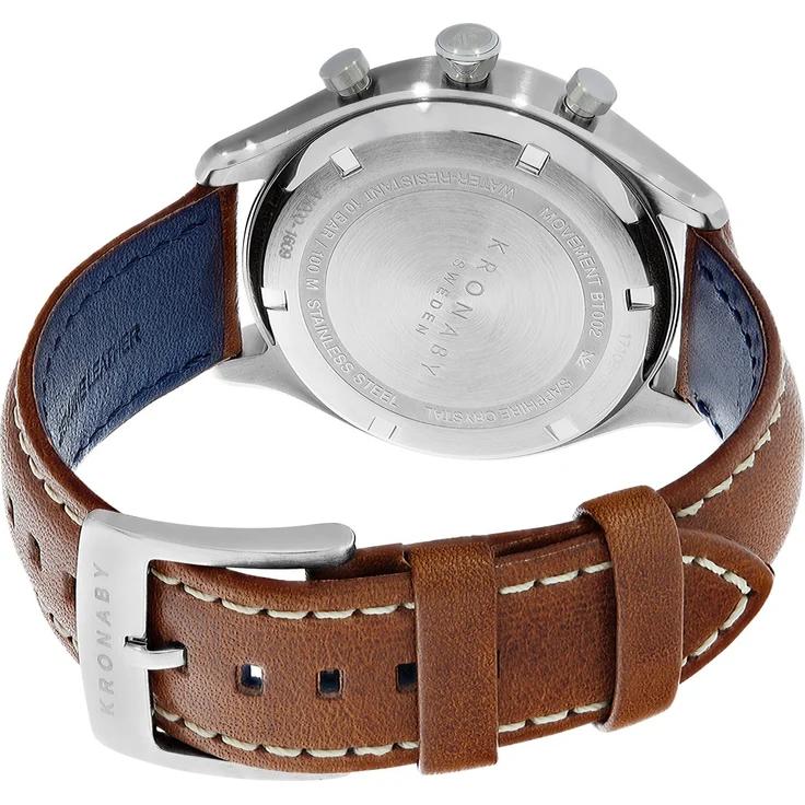 KRONABY Sekel Connected Watch A1000-0658 Hybrid-Smartwatch Unisex, 38mm, Edelstahlgehäuse, Braun/Silber – Bild 2