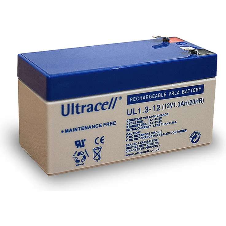 Wentronic Blei-Akku (Ultracell) 12 V, 1,3 Ah (Faston 187-4,8mm )