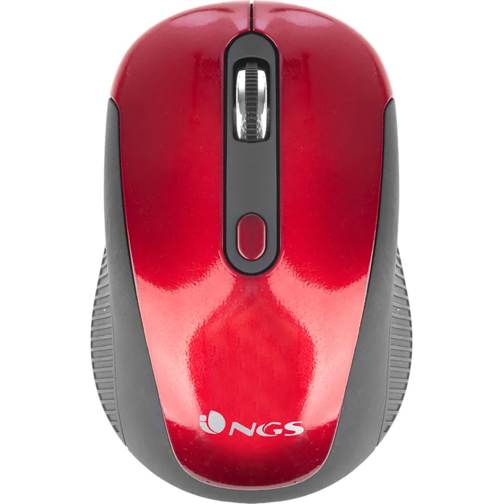 NGS Haze Maus RF Wireless Optisch 1600 DPI Ambidextrous - Mäuse (Ambidextrous, Optisch, RF Wireless, 1600 DPI, Schwarz, Rot)