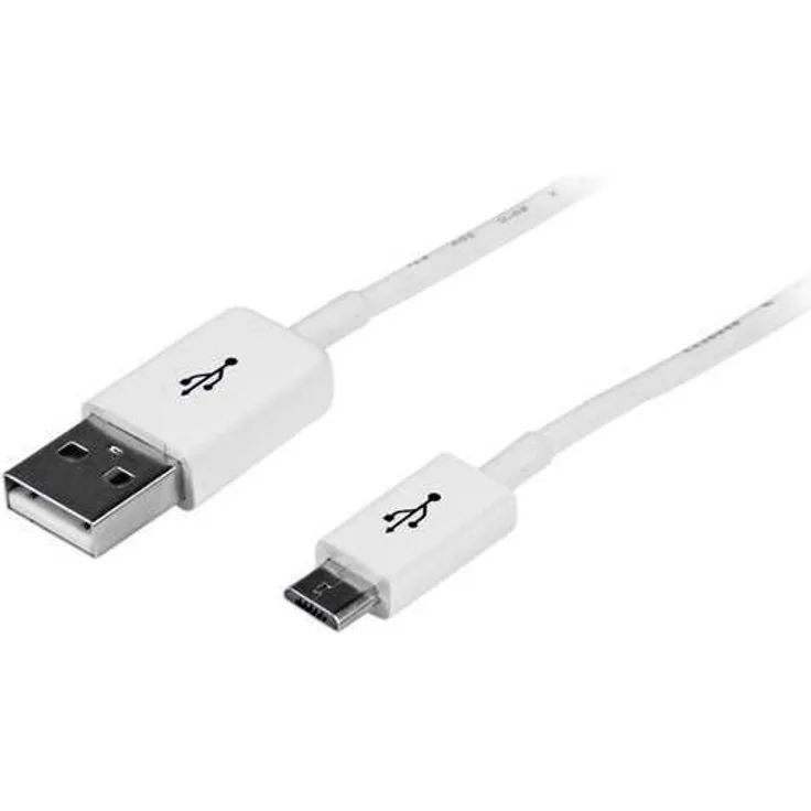 StarTech.com Micro-USB-Kabel - A auf Micro B - USB-Kabel - USB Typ A, 4-polig (M) - 5-polig Micro-USB Typ B (M) - 1,0m (USB/USB2.0) - geformt - weiß - für P/N: USBEXTPAA1MW (USBPAUB1MW)