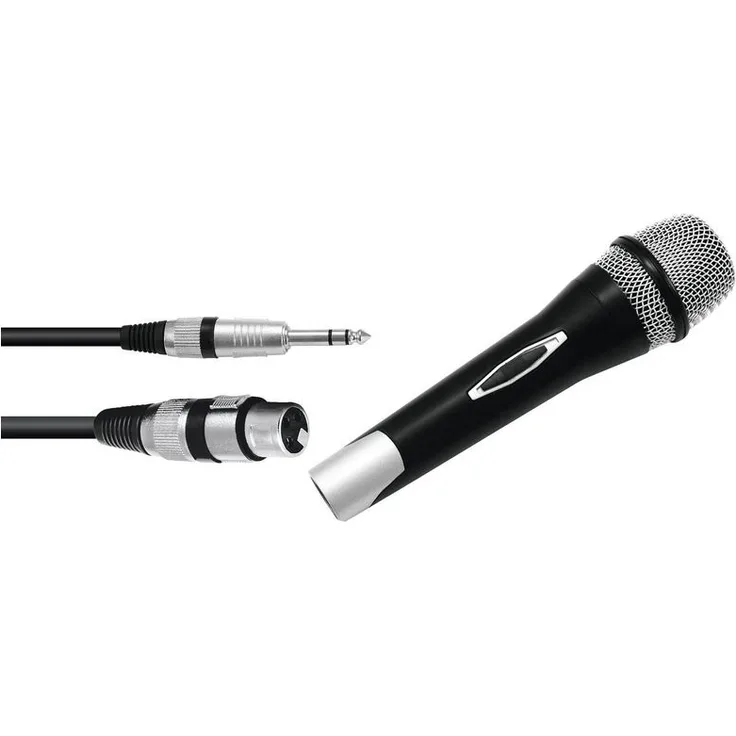 Omnitronic Partymic-1 | Dynamisches Gesangs-Mikrofon mit XLR-Klinkenkabel | An-Aus-Schiebeschalter | Nierencharakteristik
