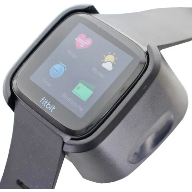 AccuCell Ladegerät passend für die Fitbit Versa schwarz mit USB Kabel 1 Meter, Ladekabel