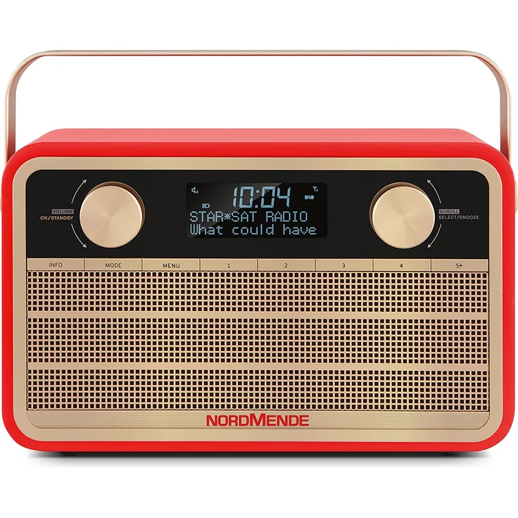 Nordmende Transita 120 Retro Tragbares Radio, LCD-Display, rot – Bild 3