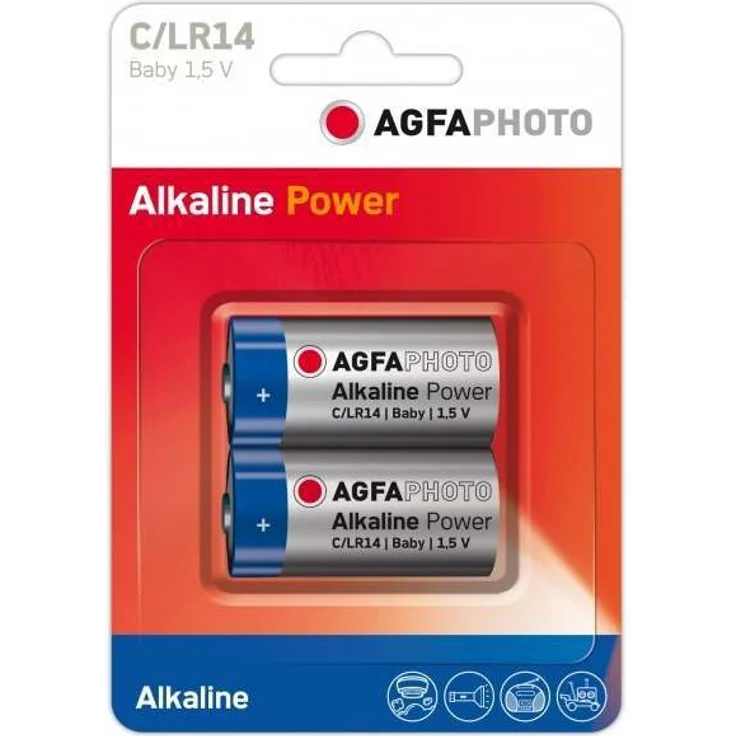 AgfaPhoto 110802626 AgfaPhoto 110-802626 Baby C Batterien LR14 2 Stück Alkaline blau-Silber – Bild 1