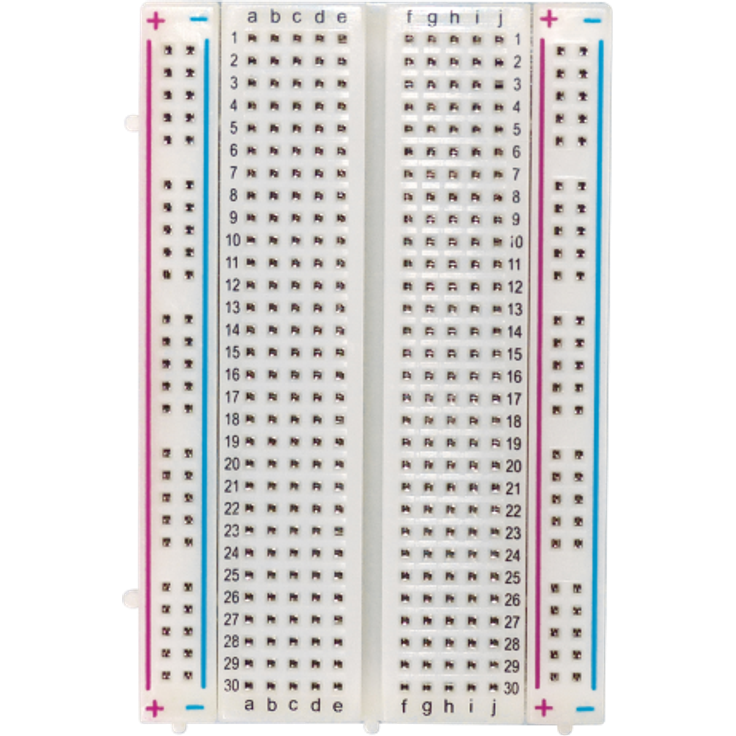 Experimentier-Board, 100-300 Kontakte, erweiterbar, 82x54x9mm, transparent