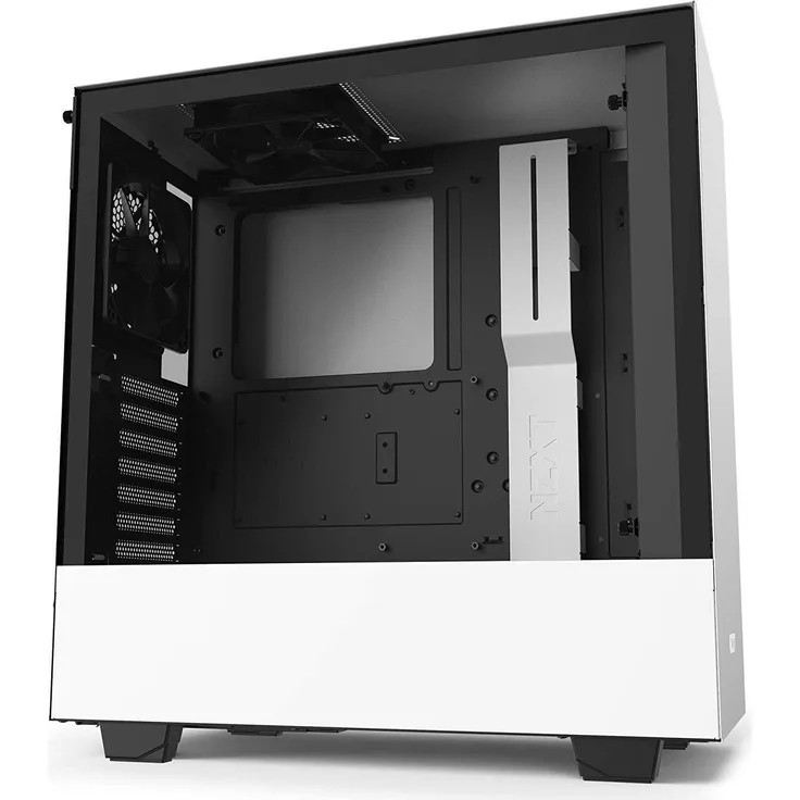 NZXT H510 - Kompaktes ATX-Mid-Tower-Gehäuse für Gaming-PCs - Front I-O USB Type-C Port - Tempered Glass-Seitenfenster - managementsystem - Für Wasserkühlung nutzbar - Weiß-Schwarz