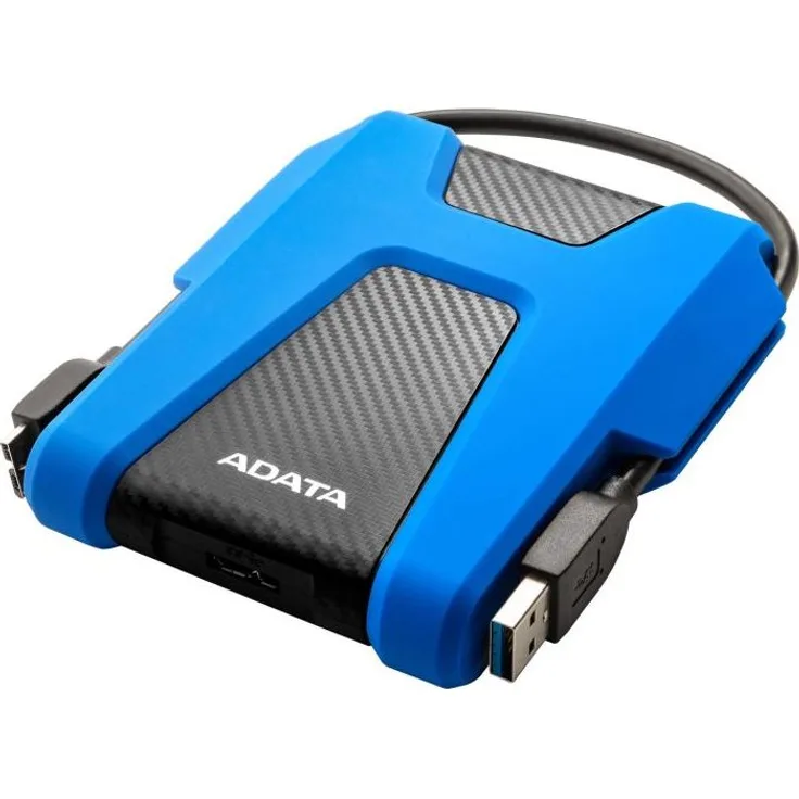 ADATA HD680 - Festplatte - verschlüsselt - 1 TB - extern (tragbar) - USB 3.1 - 256-Bit-AES - Blau (AHD680-1TU31-CBL)
