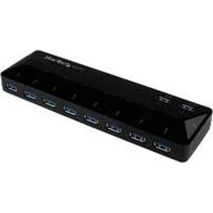 StarTech.com 10 Port USB 3.0 Hub mit Lade- und Sync Port - 2 x 1,5A Ports - USB-Umschalter für die gemeinsame Nutzung von Peripheriegeräten - 10 x SuperSpeed USB 3.0 - Desktop
