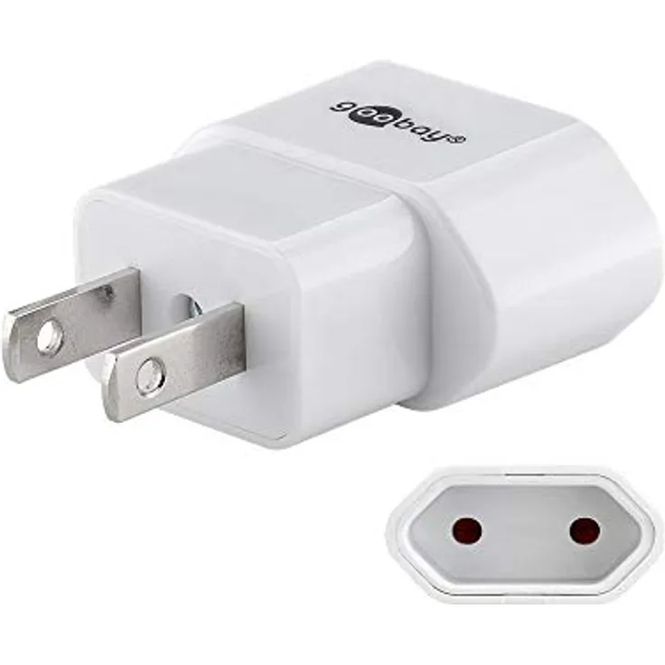 Goobay 45345 Netzadapter, Eurobuchse (Typ C, E 7-16) > US-Japan-Stecker (Typ A, NEMA 1-15, 2-polig)