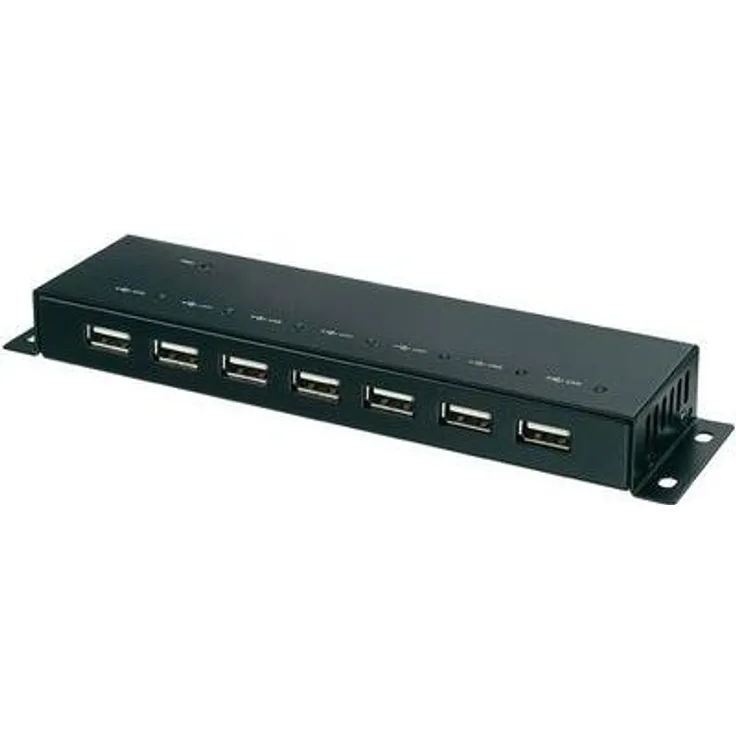 Renkforce 7 Port USB 2.0-Hub Metallgehäuse, zur Wandmontage Schwarz (RF-4791678)