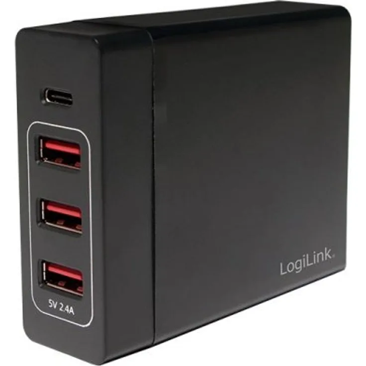 LogiLink USB Tischladeadapter 3x USB-A + 1x USB-C 60W
