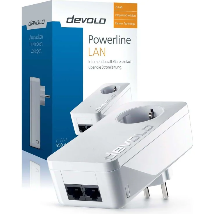 devolo dLAN 550 duo+ Powerlan Adapter (2x LAN Port, Kompaktgehäuse, Netzwerk, LAN Steckdose einfaches LAN Netzwerk aus der Steckdose) weiß – Bild 2
