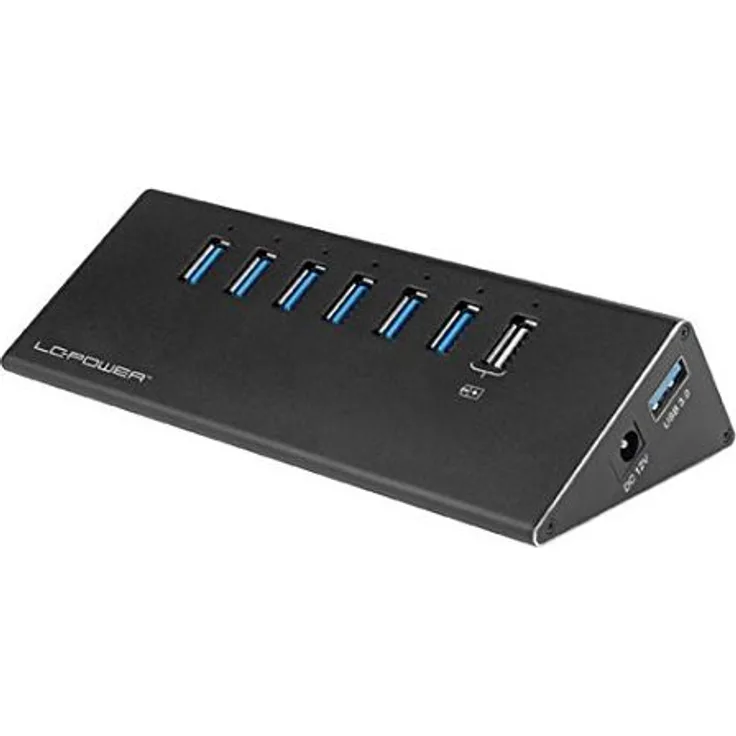 LC Power USB3.0 HUB LC-HUB-ALU-2B-7 7-Port Schwarz Retail