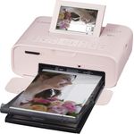 Canon Selphy CP1300 Fotodrucker 10x15cm (mobil Drucker, WLAN, USB, 300x300dpi, Thermosublimation, optionaler Akku, Farbdisplay, Speicherkartenslot, Apple AirPrint, Passfoto- u. Postkartendruck) rosa (2236C002)