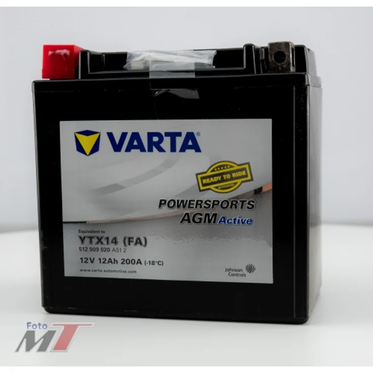 Varta Batterie YTX14 (FA) 12V 12Ah 200A Powersport AGM – Bild 1
