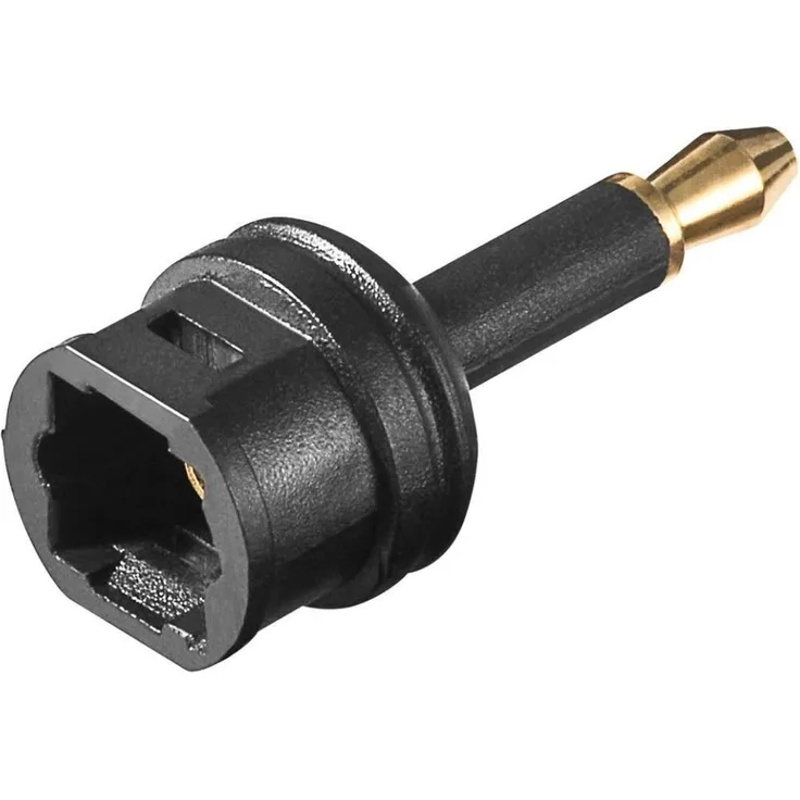 PremiumCord Optischer Adapter Toslink, TOS Buchse - TOS 3, 5mm Stecker, vergoldet, Farbe schwarz