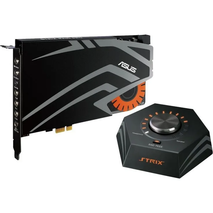 Asus Strix Raid Pro interne Gaming Soundkarte (PCI-Express, Kopfhörerverstärker, 116db SNR, Audio-Box)