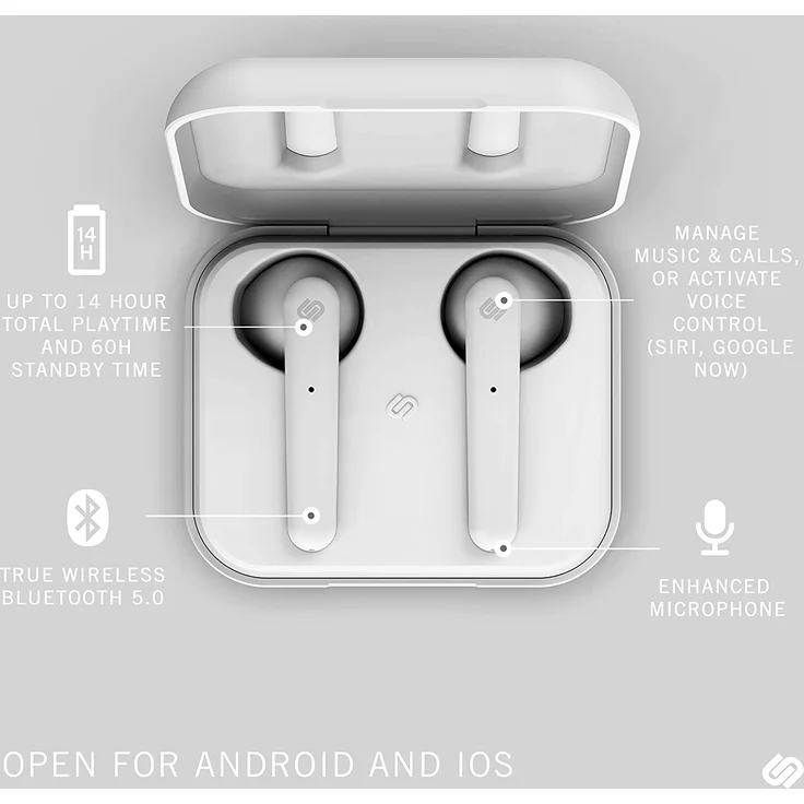 Urbanista Stockholm True Wireless In-Ear Kopfhörer, mit Bluetooth, Mikrofon, weiß – Bild 4
