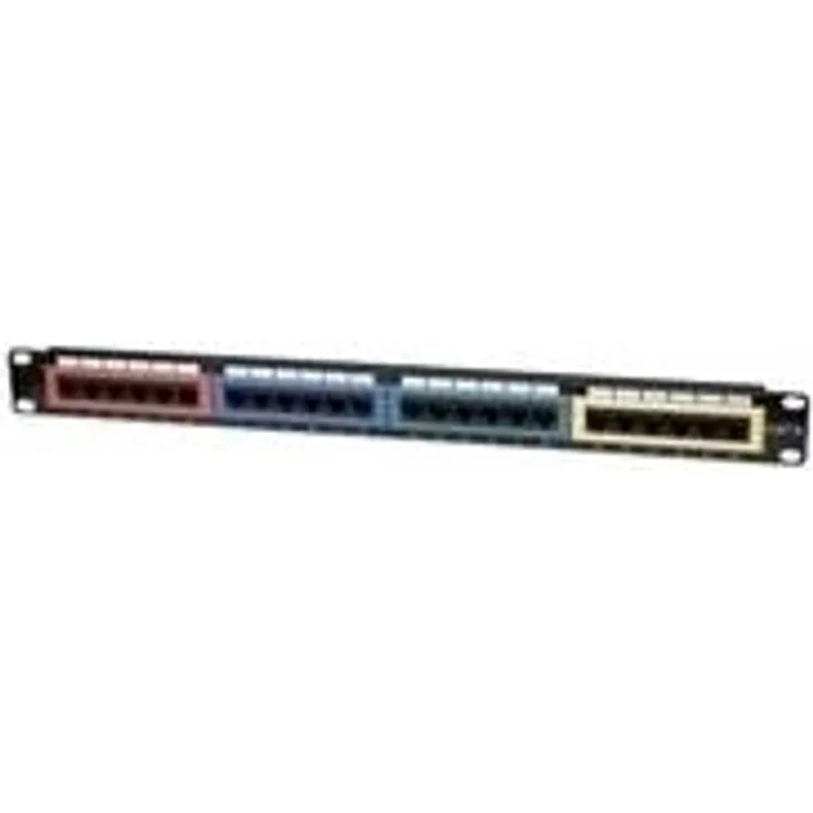 Intellinet 24-Port Cat6 Patchpanel UTP 19'' 1 HE farbkodiert schwarz 513692