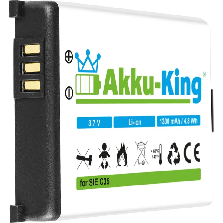 Akku-King Akku kompatibel mit Siemens V30145-K1310-X127 - Li-Ion 1300mAh - für C35, M35, M35i, S35, C35i, S35i, 3568, S46