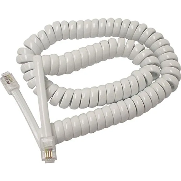 Velleman - TCU374 39102 Spiralkabel RJ9, 3 m, Elfenbeinfarben 612266