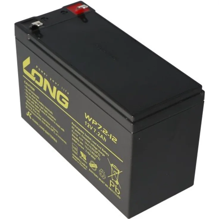Kung Long WP7.2-12M, 12Volt, 7,2Ah VDS G101163, mit Faston 4,8mm Steckkontakten