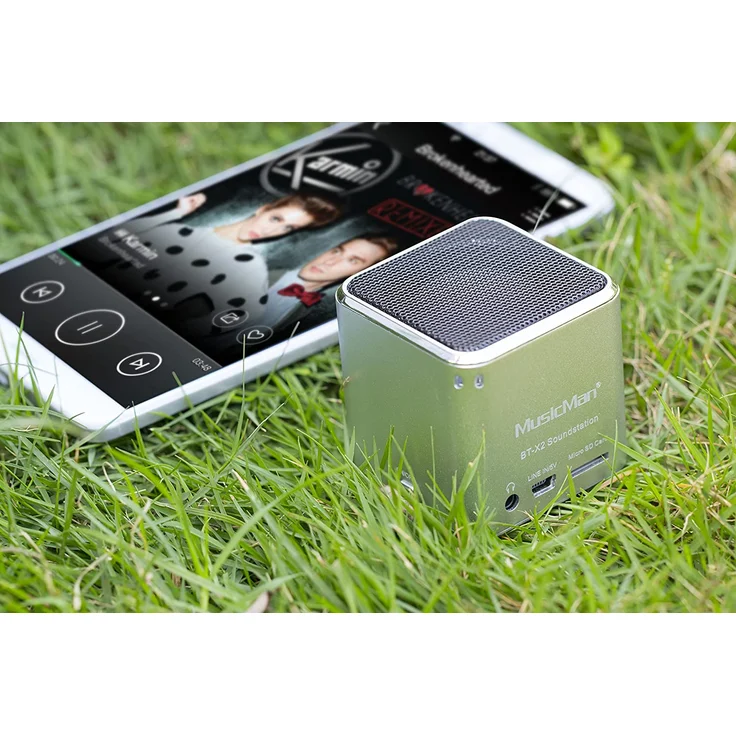 Technaxx MusicMan mini Wireless Soundstation BT-X2 Bluetooth-Lautsprecher mit Kartenleser, silber – Bild 7