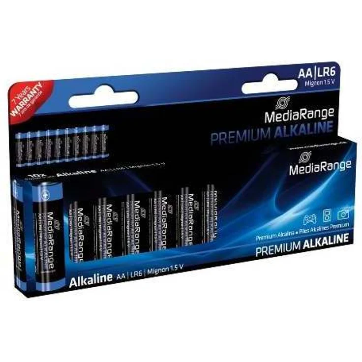 MediaRange Premium Alkaline Batterien Mignon, AA|LR6|1.5V, 10er Pack – Bild 1