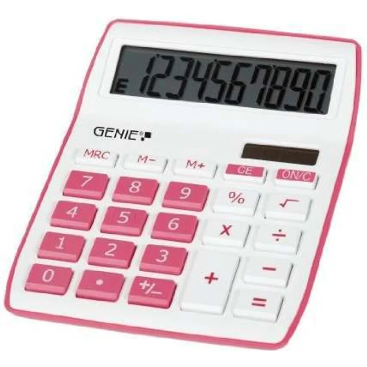 Genie 840 P 10-stelliger Tischrechner (Dual-Power (Solar und Batterie), kompaktes Design) pink – Bild 1