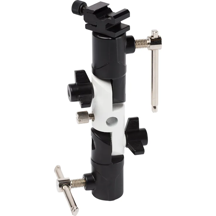 Bresser Fotostudio BR-29 Blitzhalter mit doppeltem Neigegelenk und Studioschirmanschluss