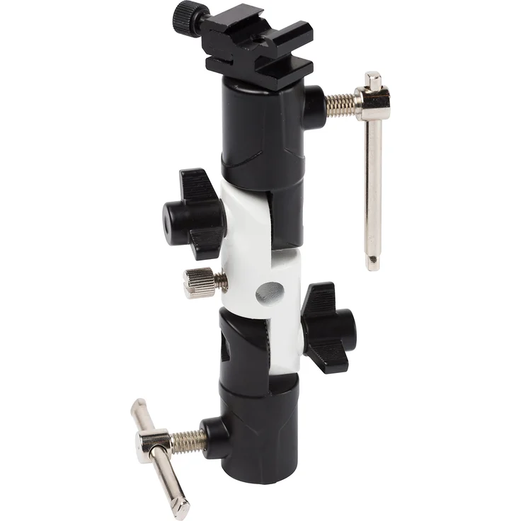 Bresser Fotostudio BR-29 Blitzhalter mit doppeltem Neigegelenk und Studioschirmanschluss