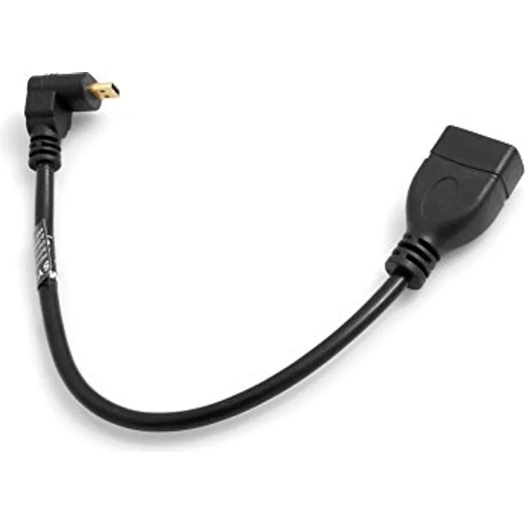 SYSTEM-S Micro HDMI (Male) Abwärts Winkel Winkelstecker 90° gewinkelt zu HDMI (Female) Eingang Buchse Kabel 22 cm