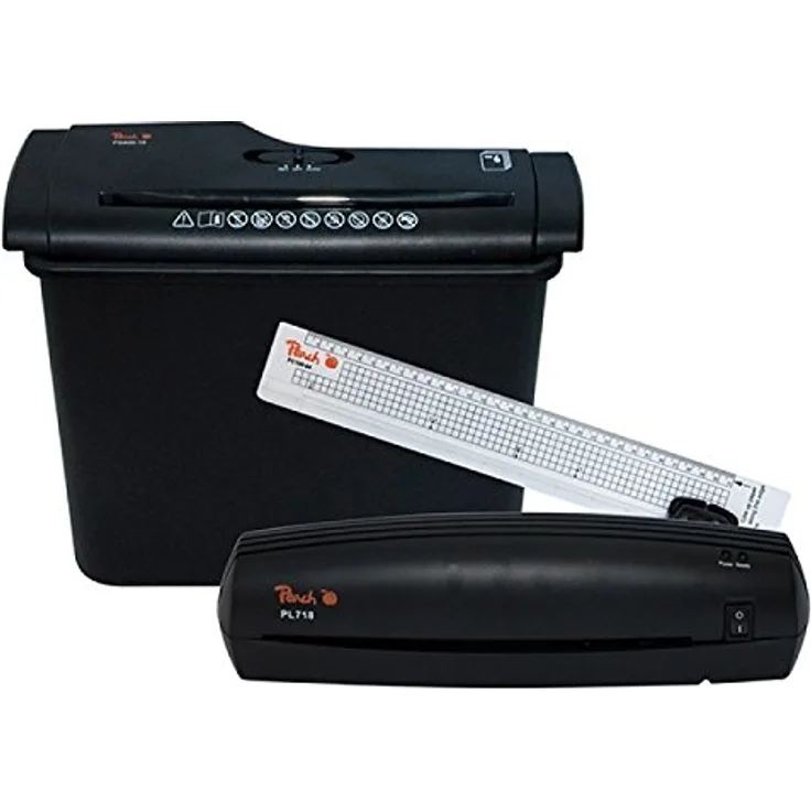 Peach PBP200 3in1 Office Kit - Vorteils-Set mit Aktenvernichter, Laminiergerät und Trimmer