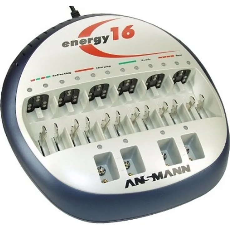 Ansmann ''Energy 15,24cm 16'' NiCd+NiMH-High-Ladestation bis 16 Akkus (5207