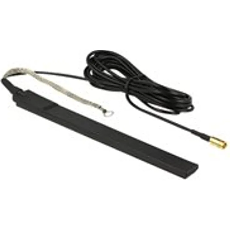 DELOCK DAB+ Antenne SMB Stecker 23 dB aktiv omnidirektional schwarz Klebemontage Outdoor