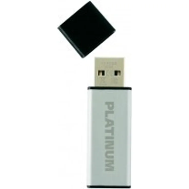 Platinum ALU USB-Stick 8 GB USB 2.0 USB-Flash-Laufwerk - moderner Speicher-Stick aus Aluminium - inkl. Schutzkappe in schwarz