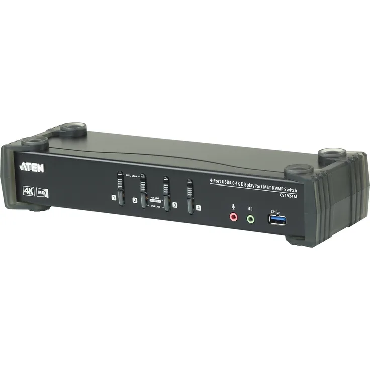 ATEN CS1924M 4-Port USB 3.0 4K DisplayPort MST KVM Switch schwarz