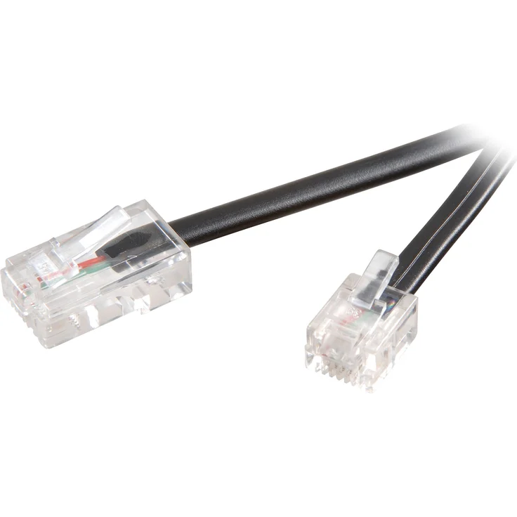 Vivanco 4-adriges ISDN Anschlusskabel 6 m (RJ 11 Stecker - RJ 45 Stecker) schwarz