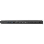 DIGITUS 14'' Multiport Docking-Station - USB-C Dock 14 Ports - DP HDMI VGA, RJ45, 5x USB, Ladeport, Cardreader - Schwarz