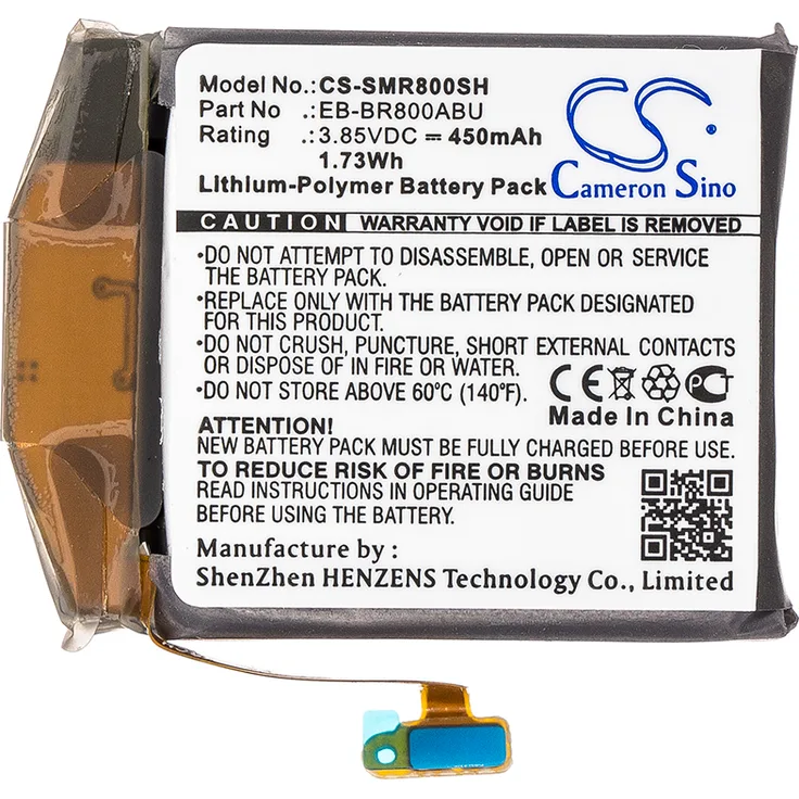 Cameron Sino Ersatzakku - CS-SMR800SH - Smartwatch Samsung Galaxy Watch 46mm - EB-BR800ABU - 3,85 Volt 450mAh Li-Polymer