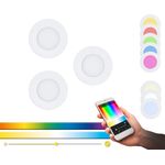 EGLO connect 3er-Set LED Einbauleuchten Fueva-C, Smart Home Einbaulampe, Material: Metallguss, Kunststoff, Farbe: Weiß, 8,5 cm, dimmbar, Weißtöne und Farben einstellbar