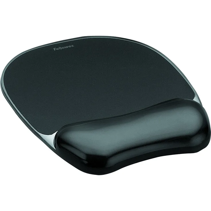 Fellowes Mauspad mit Handgelenkauflage Crystals, mit Gelfüllung, ergonomisch, abwaschbar, schwarz