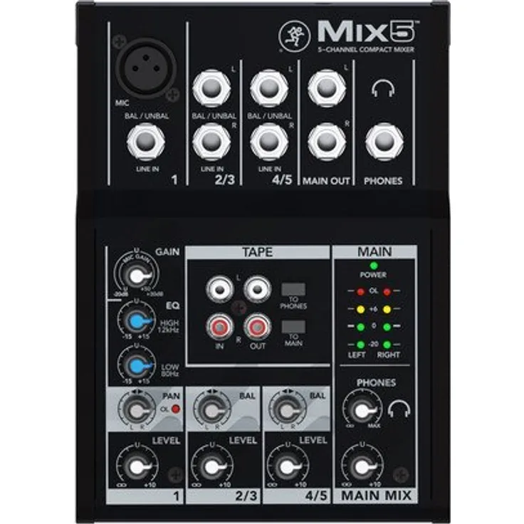 Mackie 25811 Mix5 5-Channel Compact DJ Mischer