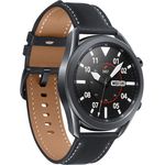 Samsung Galaxy Watch 3 Bluetooth Smartwatch GPS, Damen, 45mm, Lederarmband, Mystic Black Smartwatch